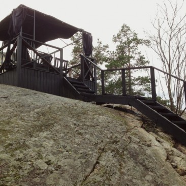 Byggnation av trappa i Österskär